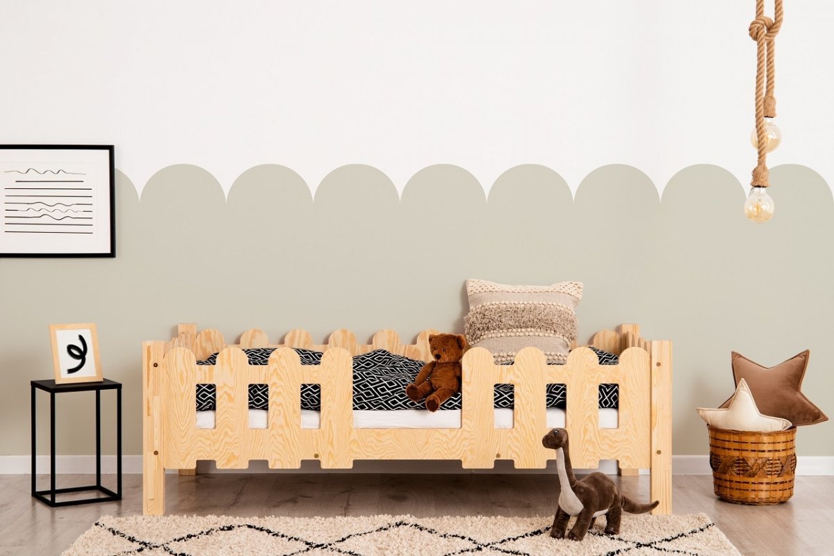 Lit enfant en bois de pin naturel 80x190cm